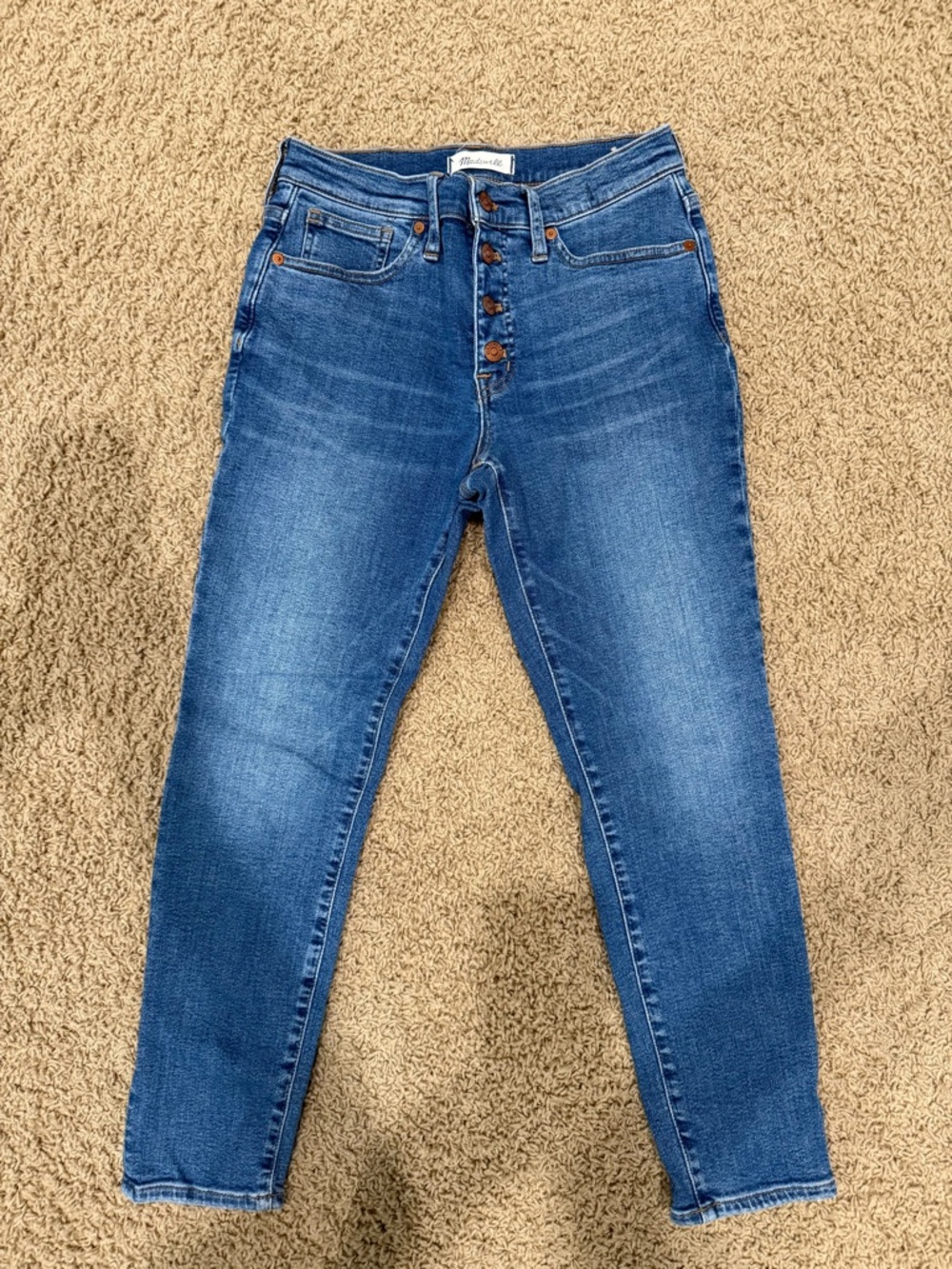 Madewell Mid-Rise Skinny Crop Jeans in Medium Blue Wash